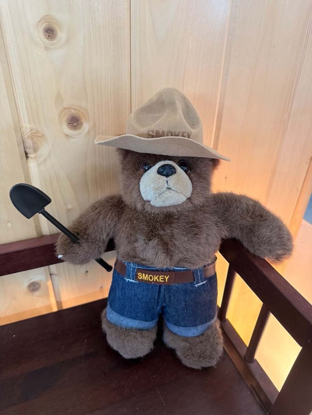 Smokey Bear Plush Doll Stuffed Animal Ranger Hat Shovel Jeans 12 Inch